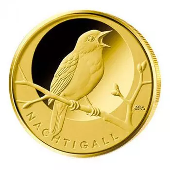 BRD -Serie "Heimische Vögel" - Nachtigall 20 Euro Goldmünze 2016